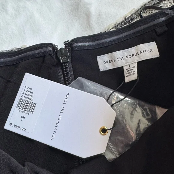 NWT Dress the Population Vada Black Floral Dress - Picture 5 of 5